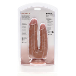 Real Rock Double Gode Double Trouble 15 x 4.5cm Marron